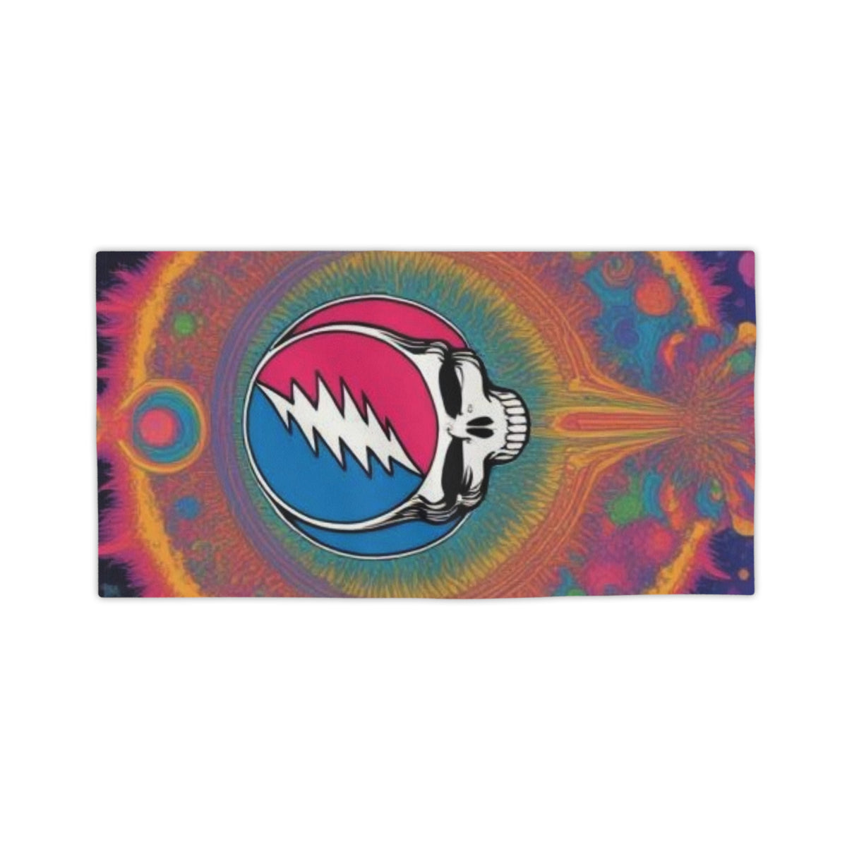 Psychedelic Lightning Skull Beach Towel | Tie-Dye Grateful Dead Inspired