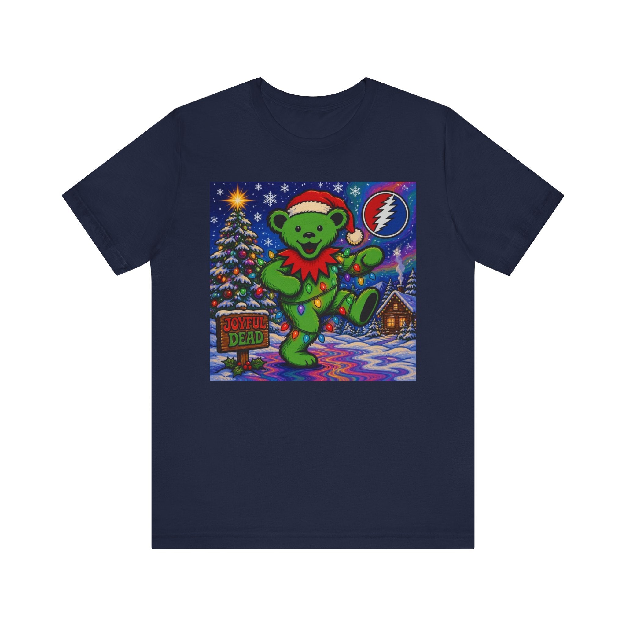 Gift for deadhead, her, him, Dancing Bear Christmas Grateful Dead Tee | Holiday Stealie Graphic