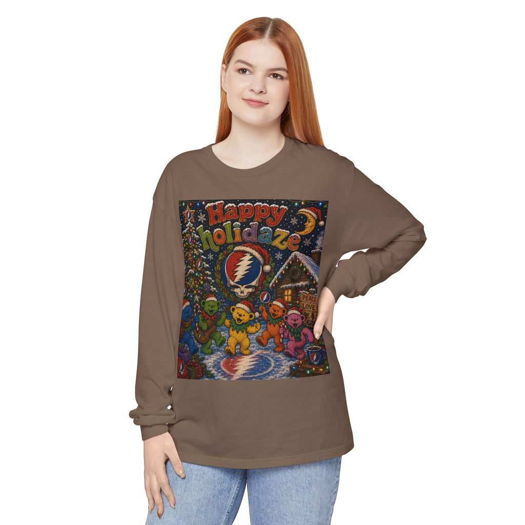 Grateful Dead "Happy Holidaze" Bears Long Sleeve Shirt | Holiday Music Tee, gift for deadhead, ugly christmas shirt