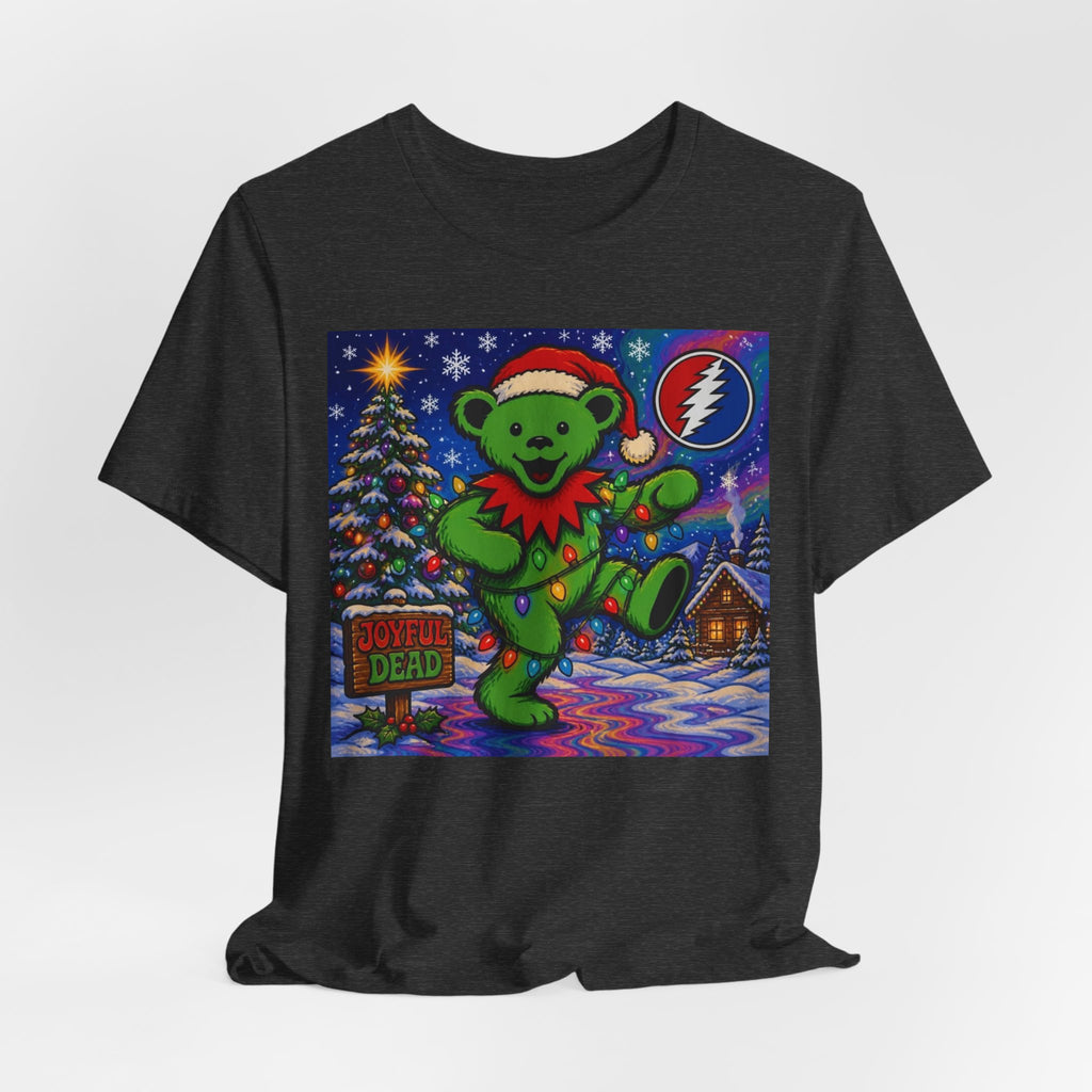 Gift for deadhead, her, him, Dancing Bear Christmas Grateful Dead Tee | Holiday Stealie Graphic