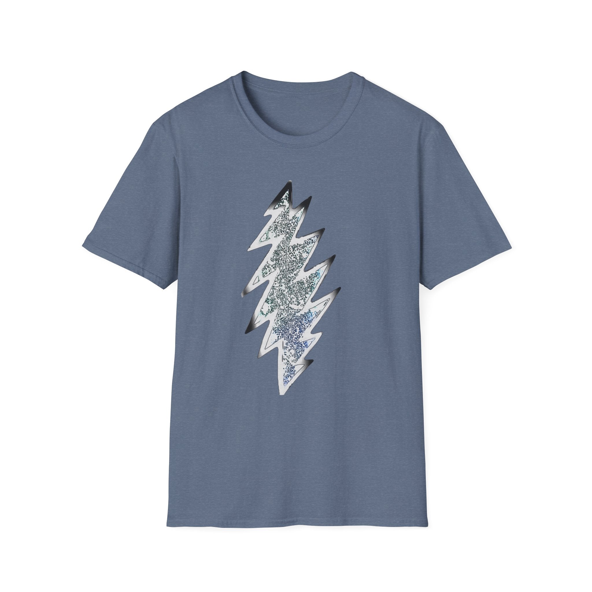 Lightning Bolt Graphic Tee, Unisex Softstyle T-Shirt, Casual Wear, Music Festival Shirt, Summer Vibes, Gift for Him/Her
