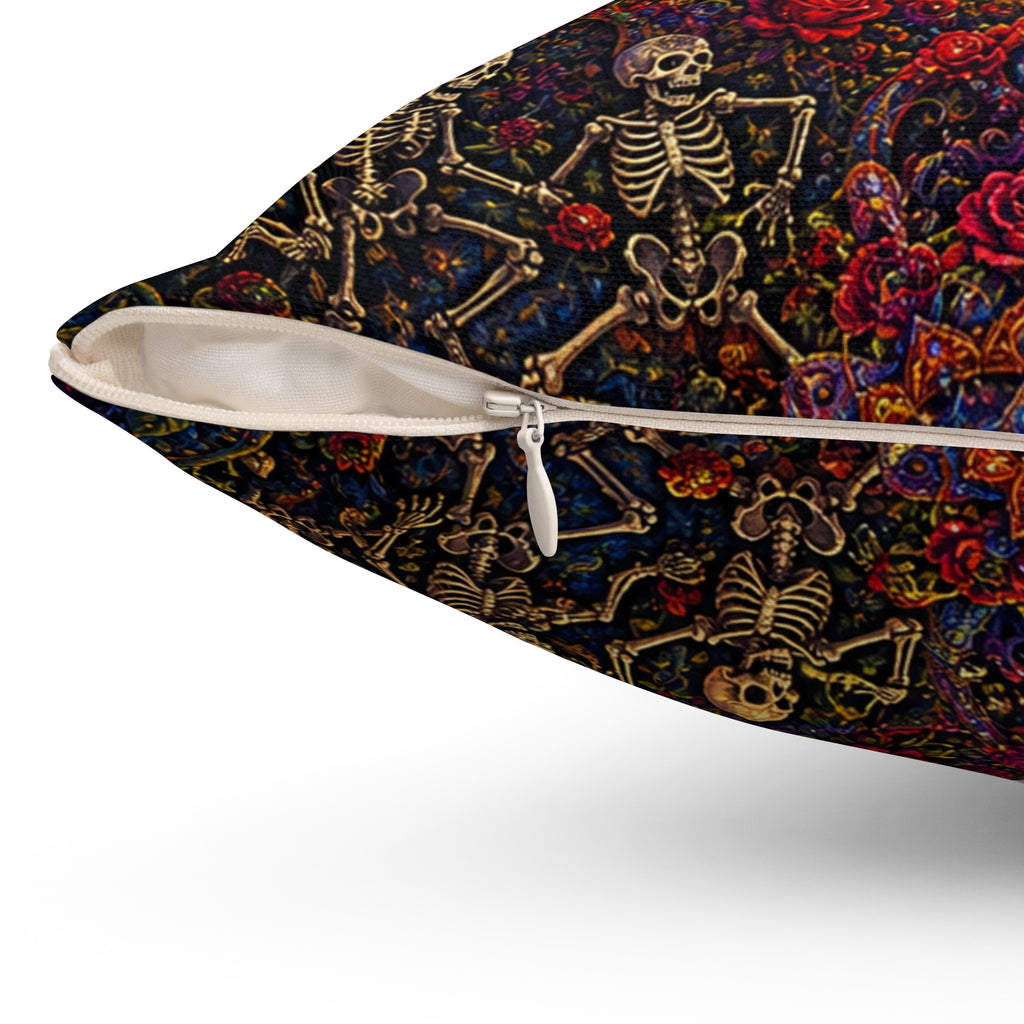 Skull Lightning Bolt Psychedelic Sunset pillow | Decorative Throw Pillow