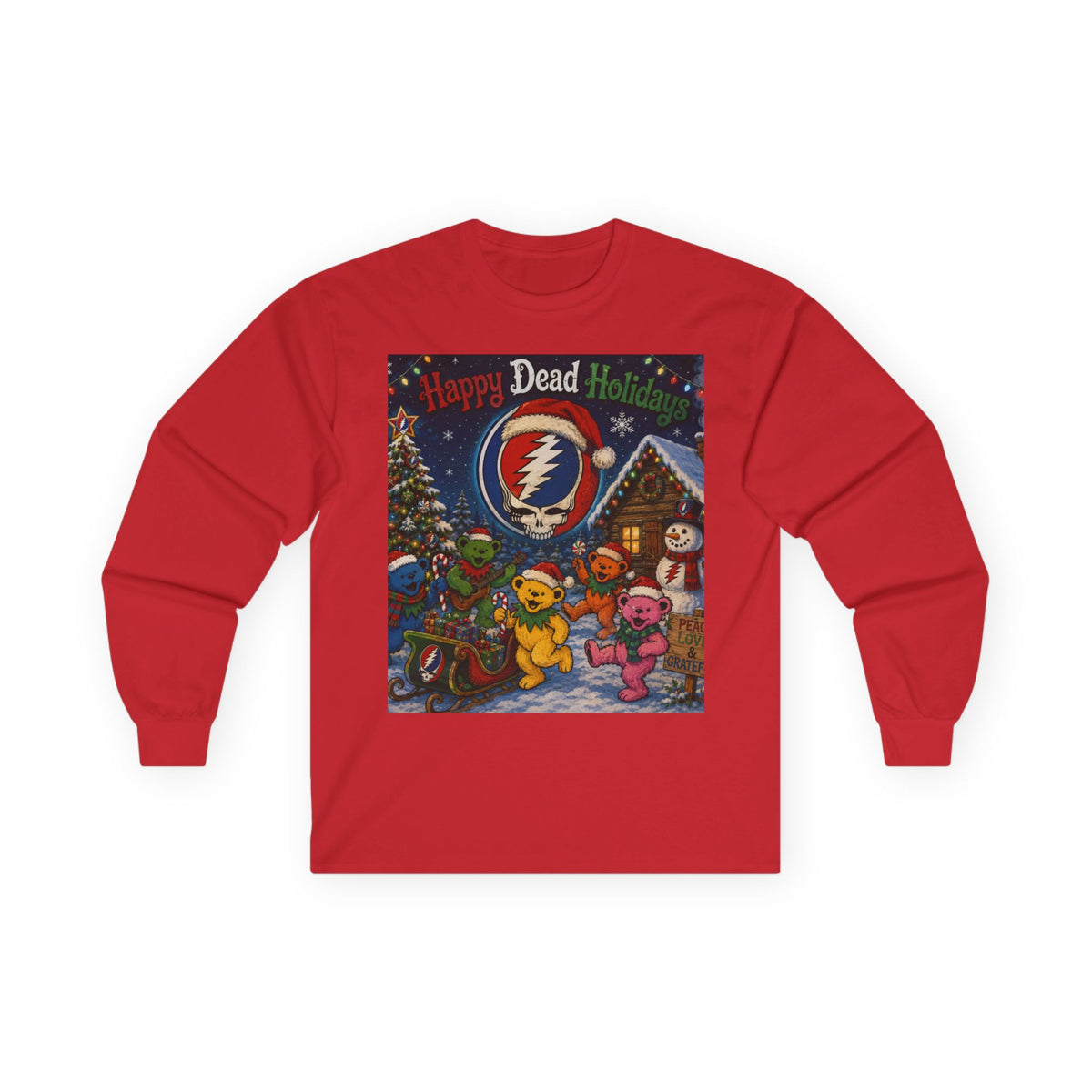Grateful Dead Holiday Bears Long Sleeve Tee | Happy Dead Holidays Christmas, gift for deadhead