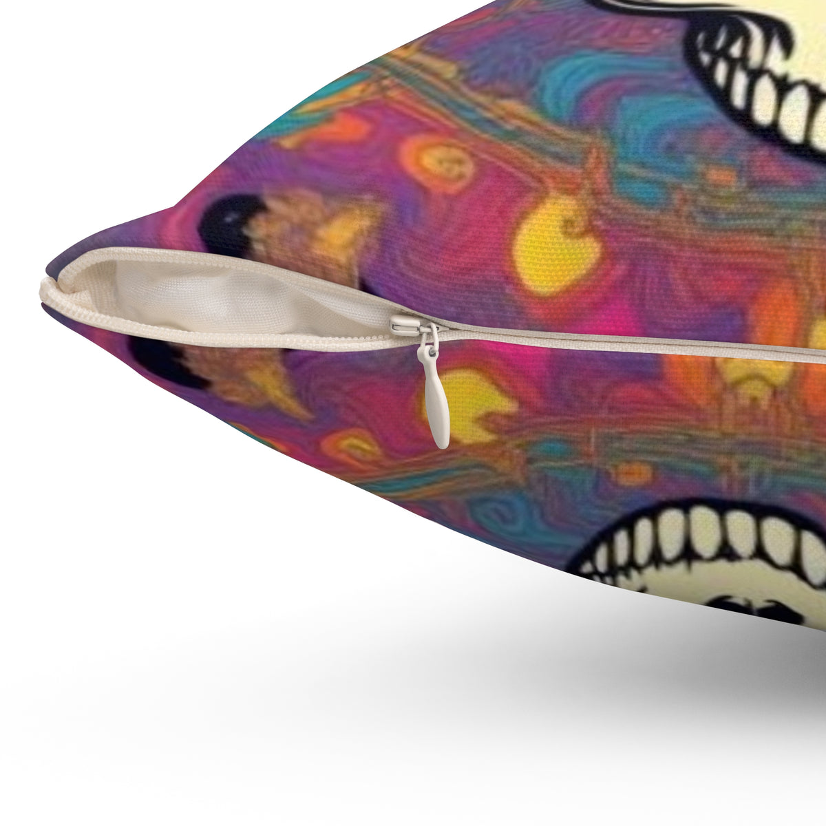 Steal Your Face Skull pillow | Psychedelic Rainbow Lightning bolt