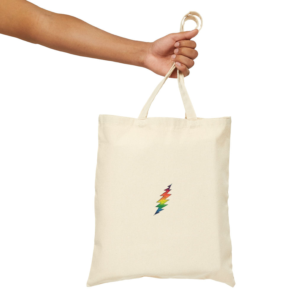 Rainbow Steal Your Face Tote Bag | Grateful Dead Lightning Bolt Canvas