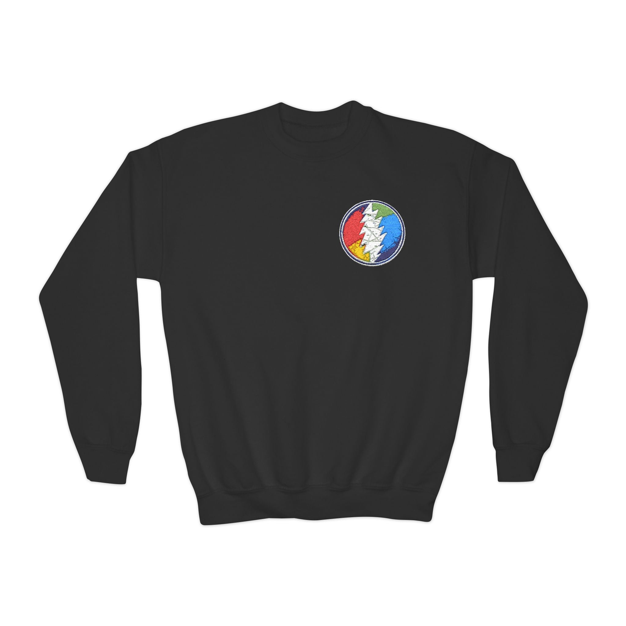 Grateful Dead Steal Your Face Logo Youth Crewneck Sweatshirt | Band Skull Patch
