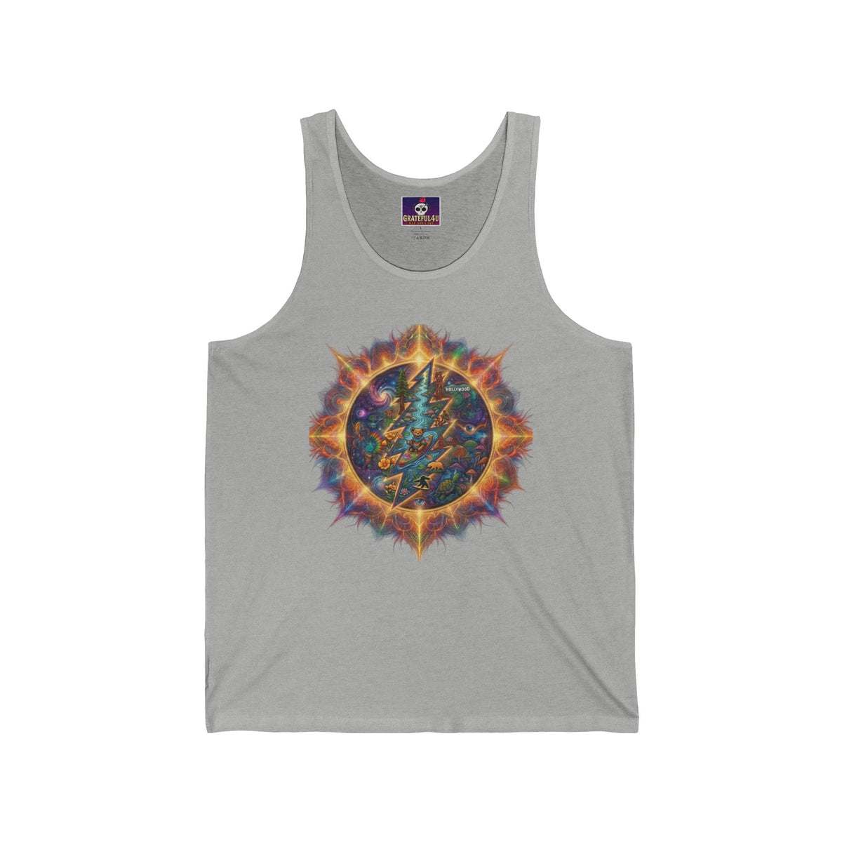 Psychedelic Lightning Bolt Sunburst Tank | Grateful Dead  Graphic Tank, gift for a deadhead, her, sister, mom
