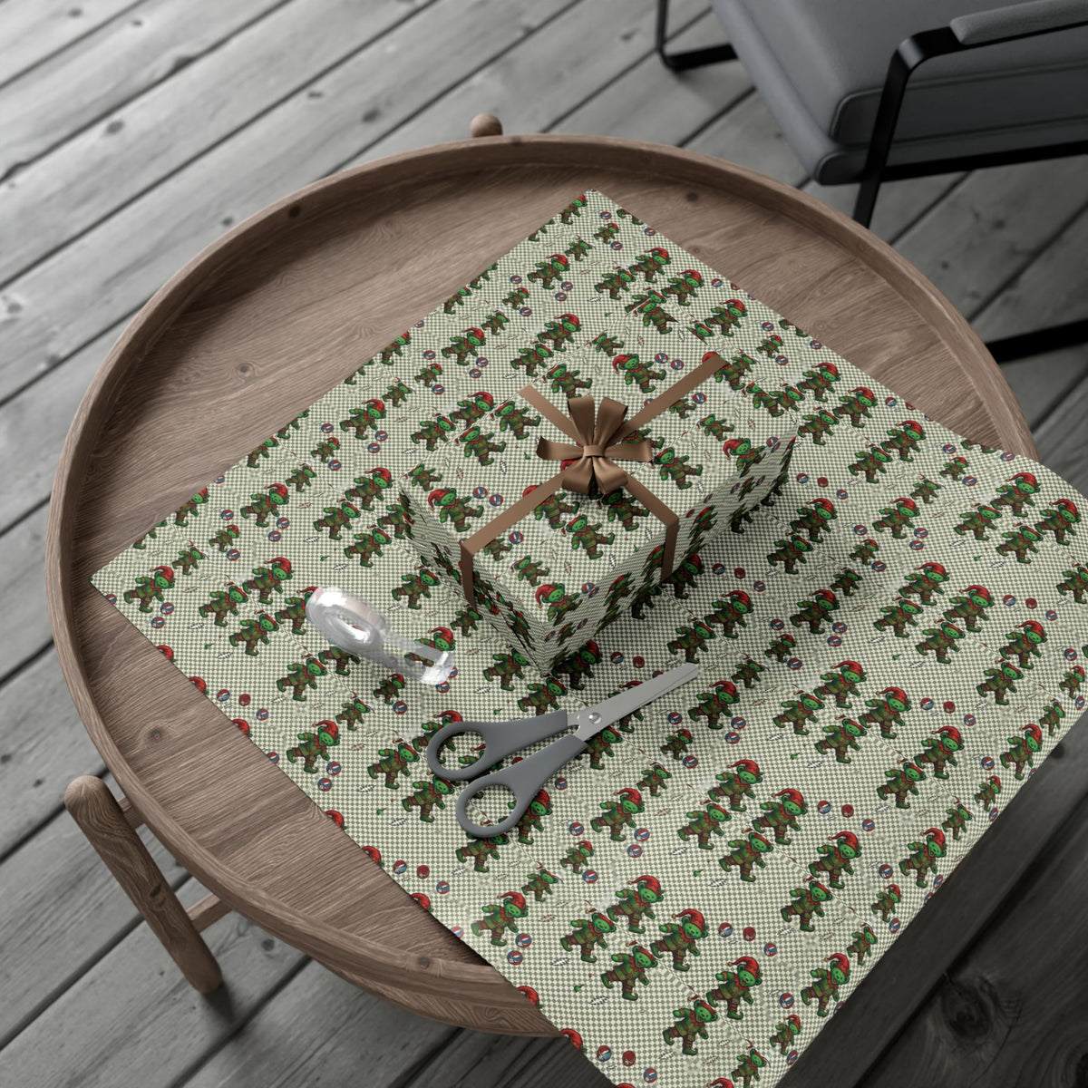 Grateful Dead Holiday Pattern Gift Wrap | Red Music Band Wrapping Paper