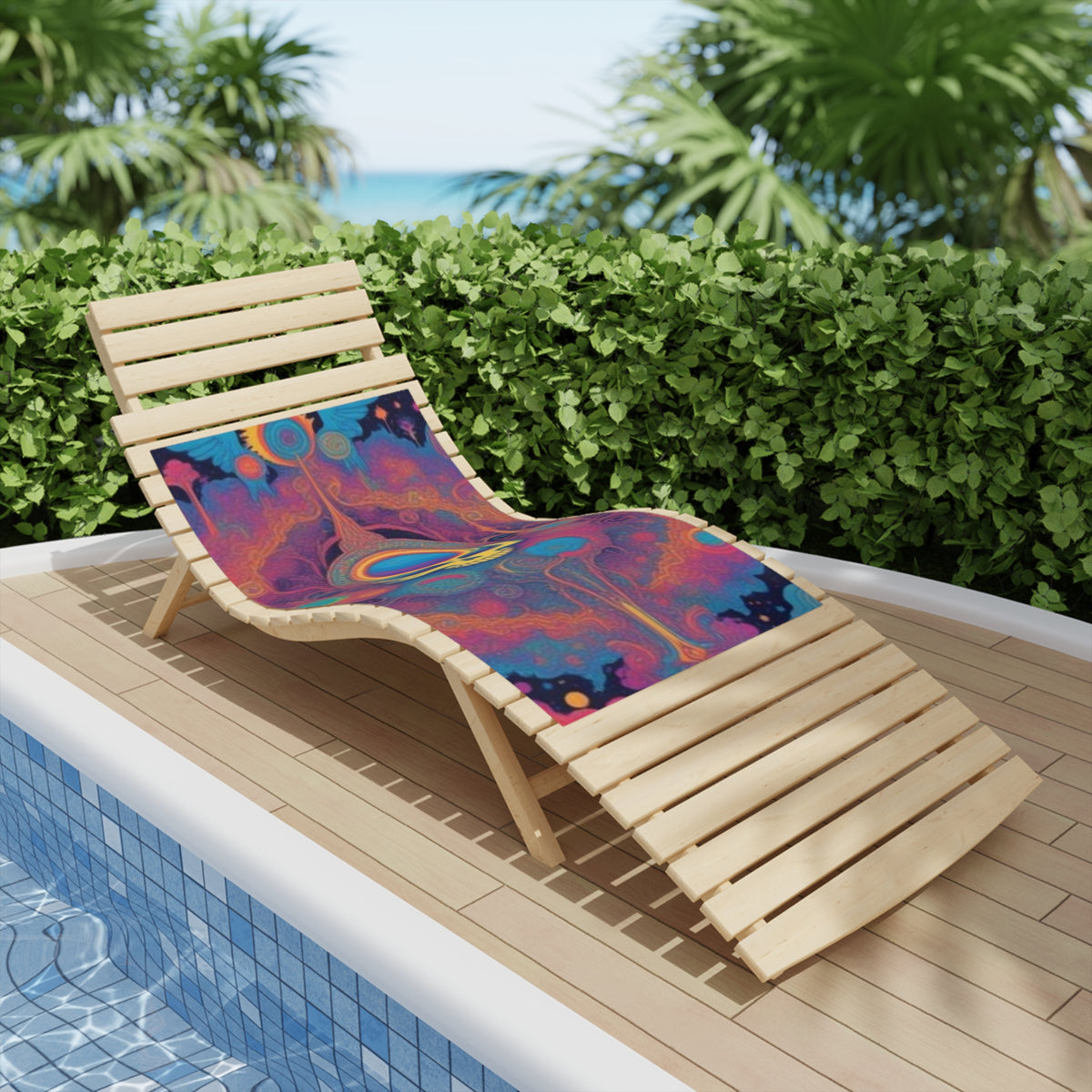 Psychedelic Skull Swirl Beach Towel | Colorful Cosmic Skull Beach Towel