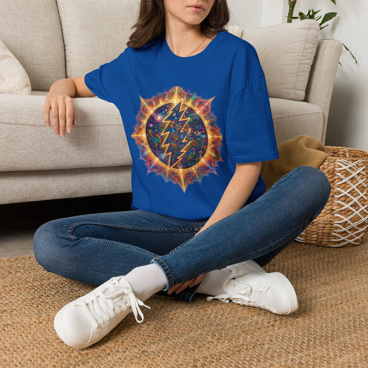 Psychedelic Lightning Mandala T-Shirt | Grateful Dead Inspired Hippie Tee
