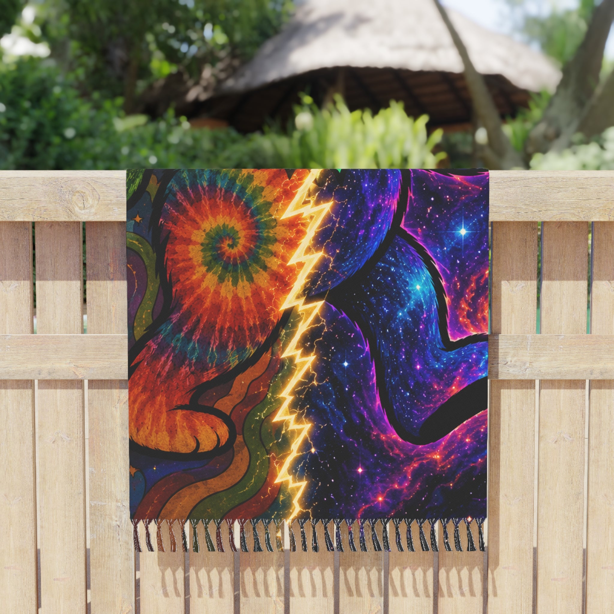 Tie-Dye Grateful Bear Beach Towel | Psychedelic Galaxy Boho