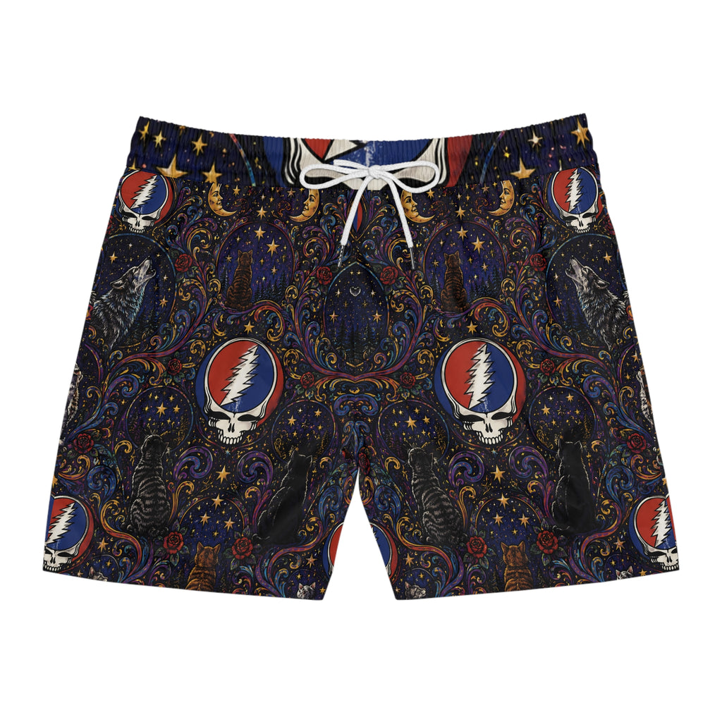 Grateful Dead Steal Your Face Paisley Swim Shorts | Men's Mid-Length