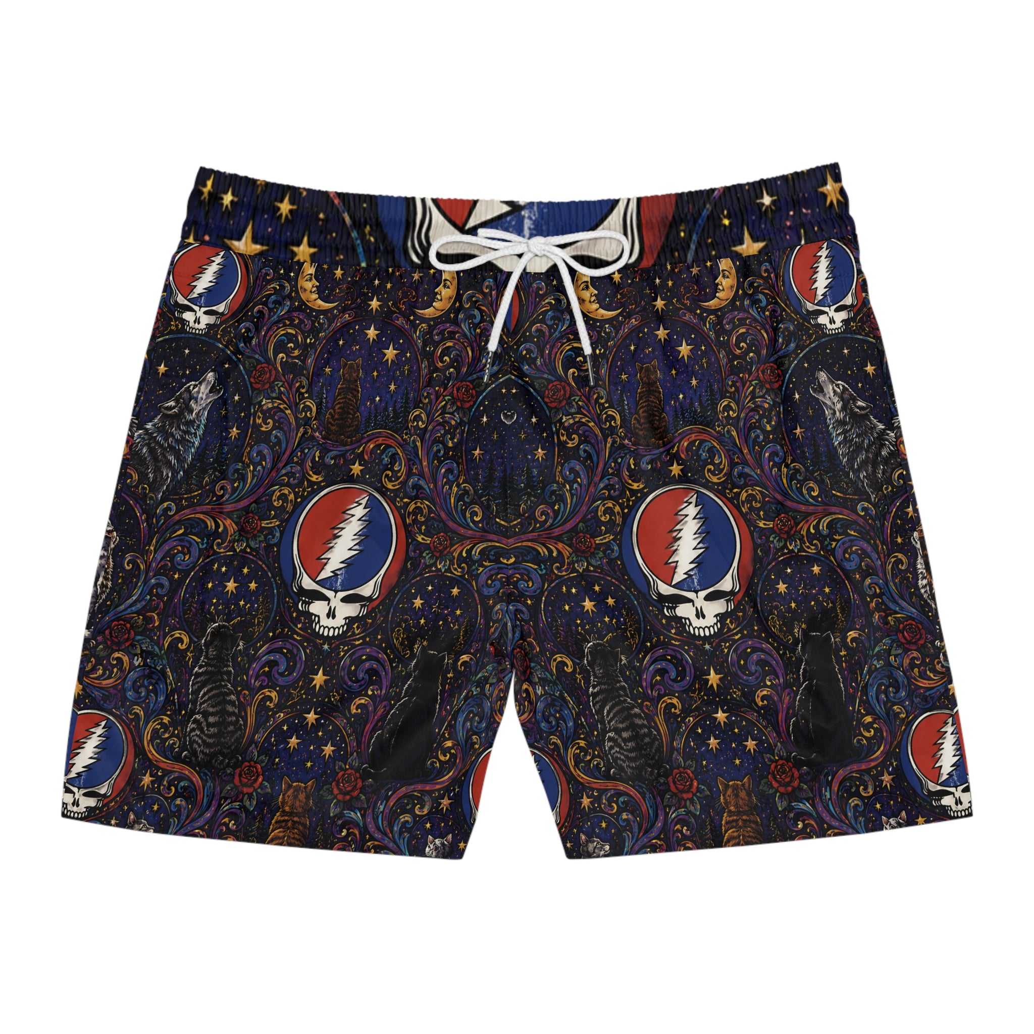 Grateful Dead Steal Your Face Paisley Swim Shorts | Men's Mid-Length