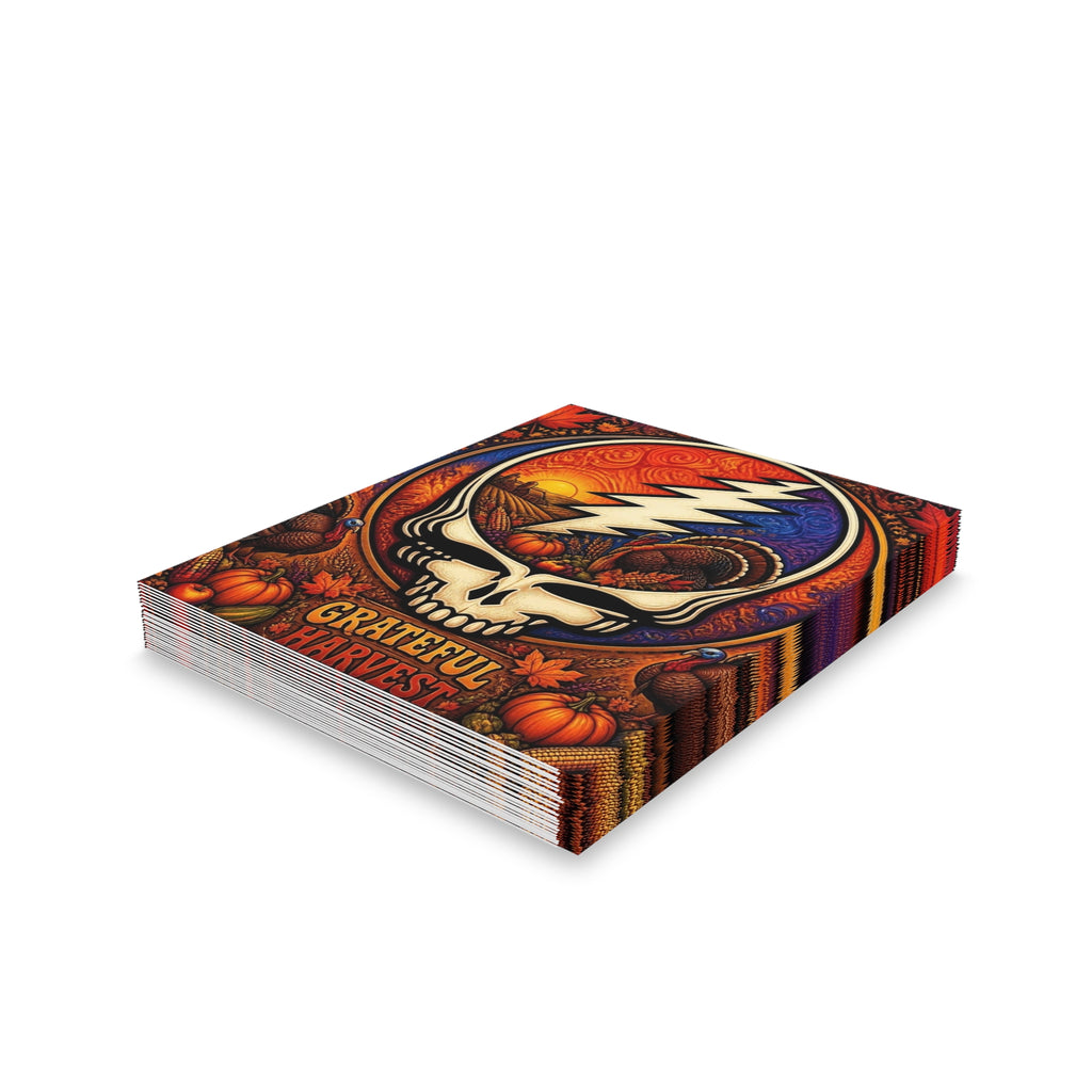 Steal Your Thanks skull pumpkin Thanksgiving Greeting Cards, Grateful Dead inspired