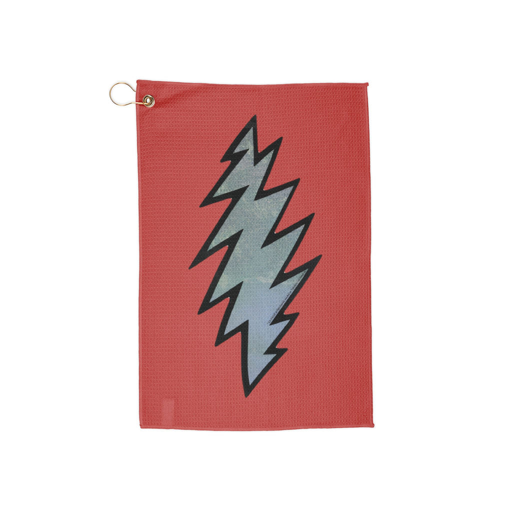 Grateful Dead Lightning Bolt Golf Towel | Red Golf Towel with Metal Grommet