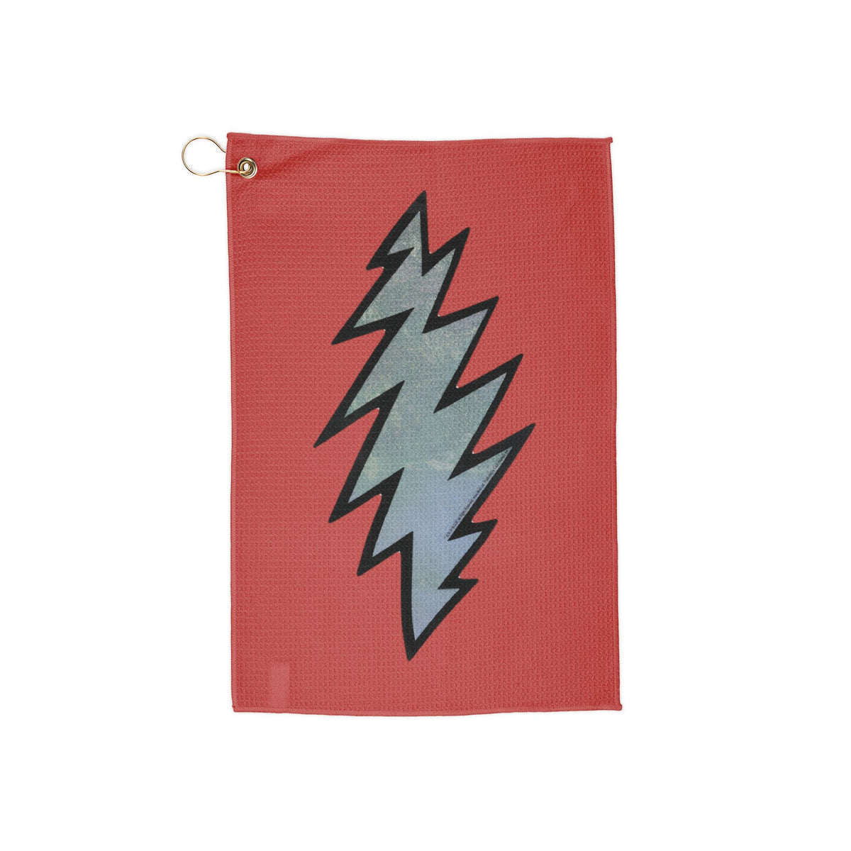 Grateful Dead Lightning Bolt Golf Towel | Red Golf Towel with Metal Grommet