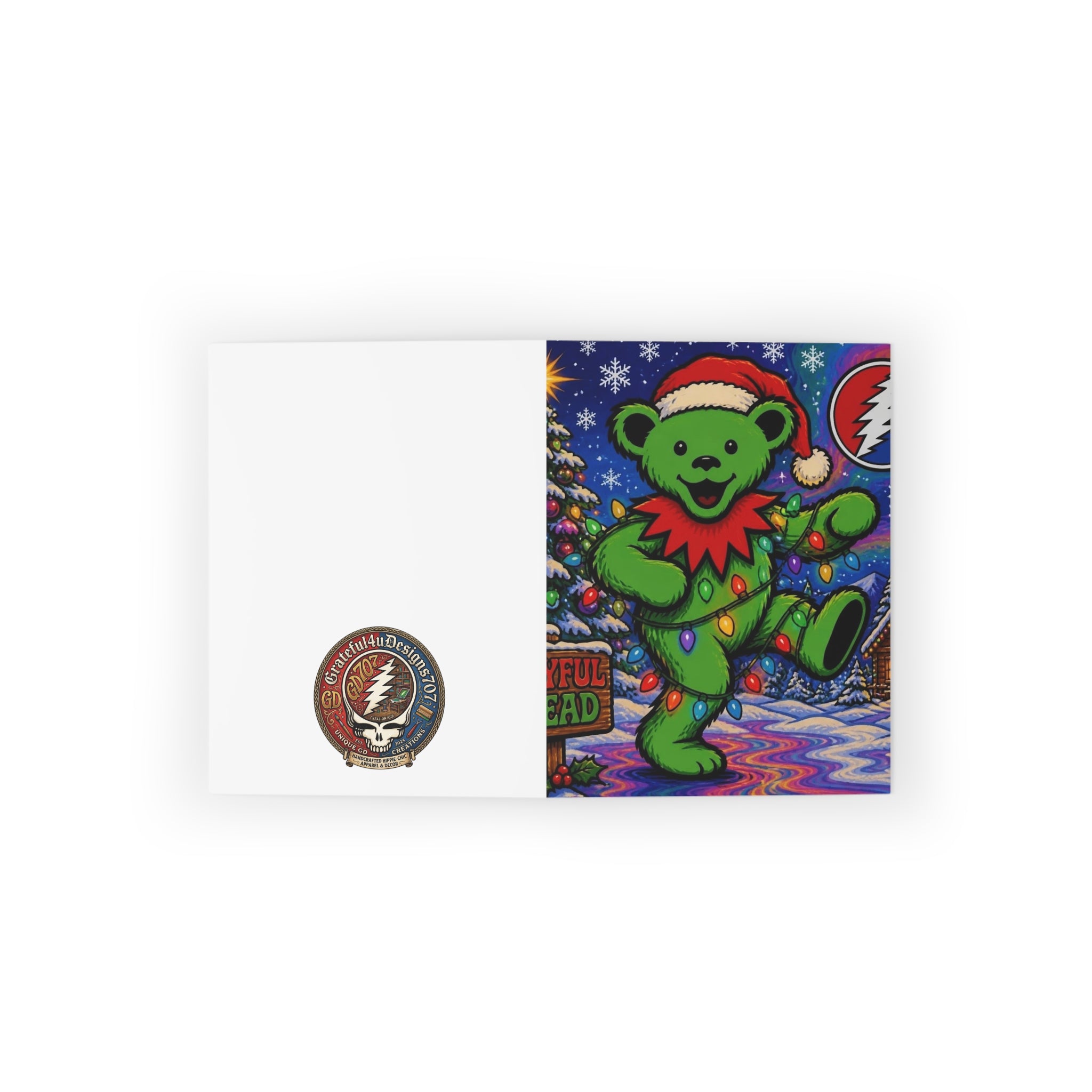 Dancing Bear Christmas card | Holiday Greeting Card, Grateful Dead inspired