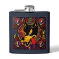 Psychedelic  Dire Wolf Head Flask, Grateful Dead, gift for a deadhead