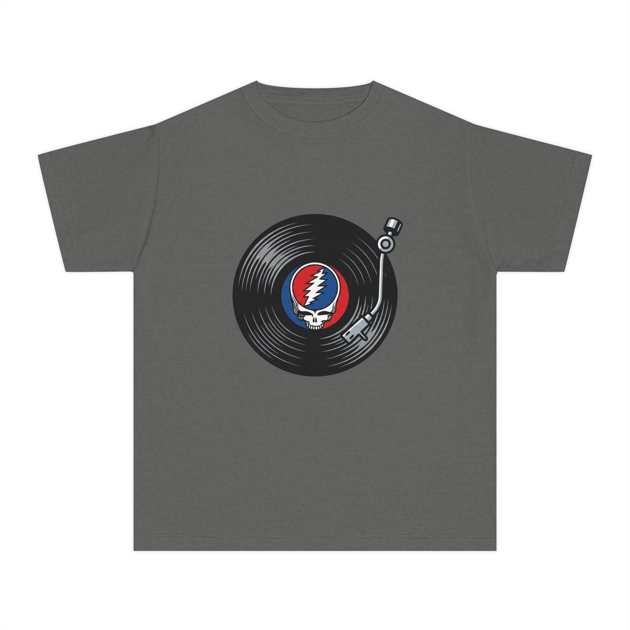 Youth Tee — Retro Vinyl Record Grateful Dead Skull Logo Shirt