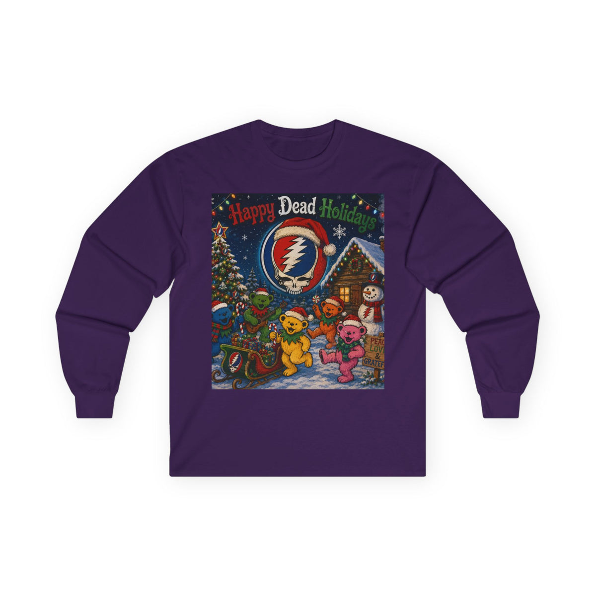Grateful Dead Holiday Bears Long Sleeve Tee | Happy Dead Holidays Christmas, gift for deadhead