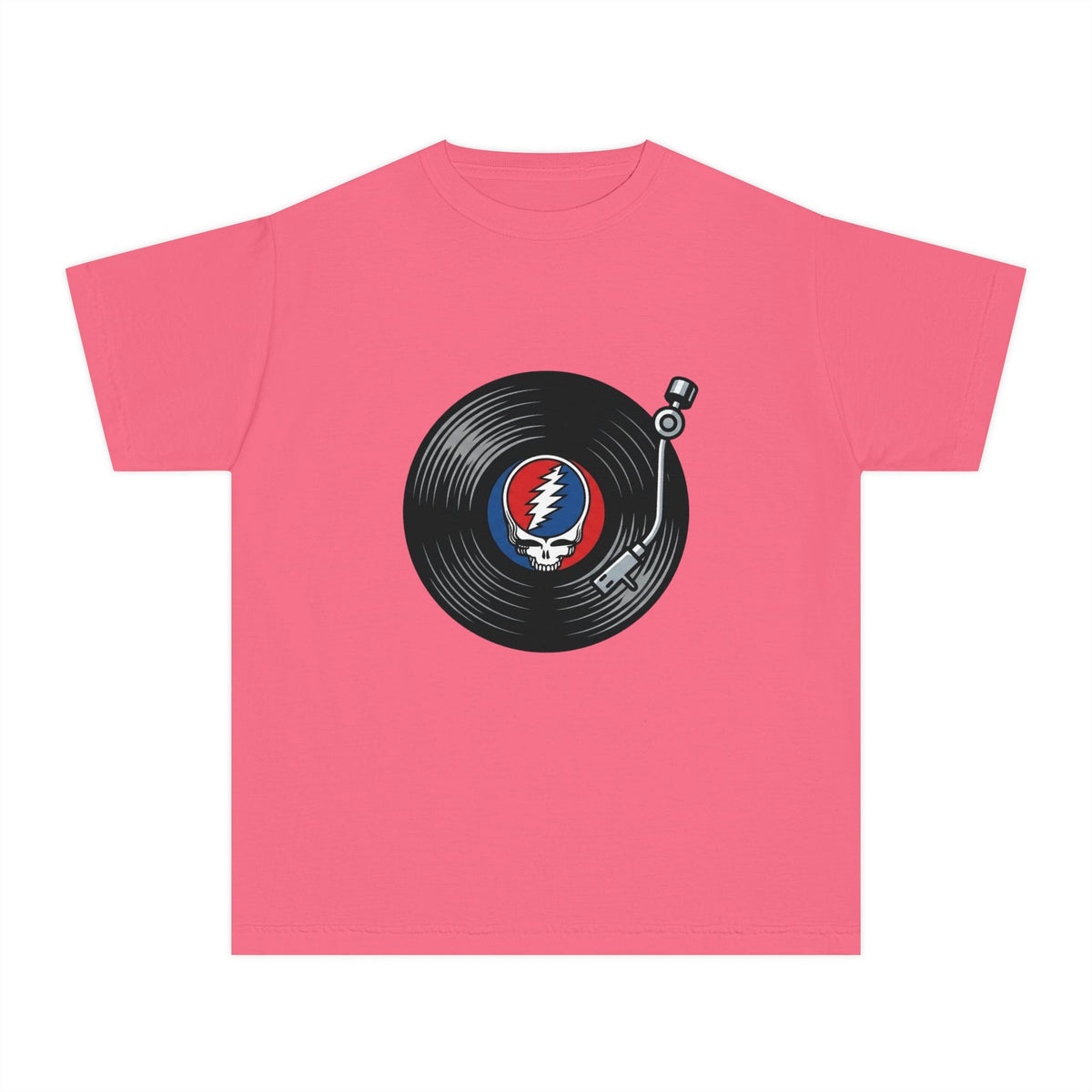 Youth Tee — Retro Vinyl Record Grateful Dead Skull Logo Shirt