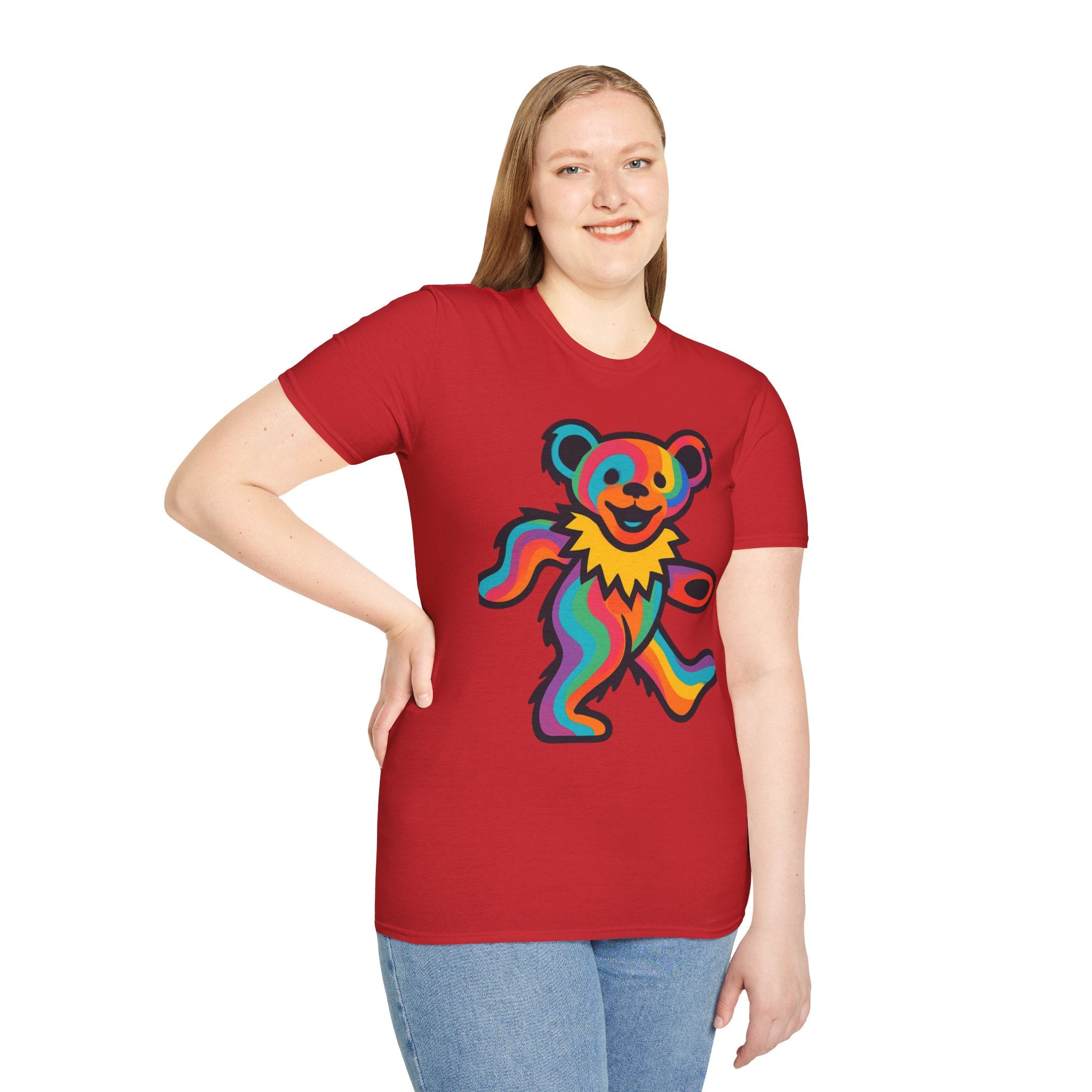 Colorful Dancing Bear T-Shirt | Rainbow Psychedelic Grateful Dead Style