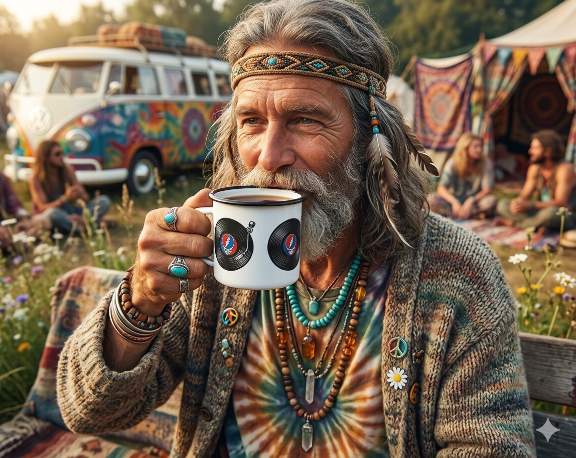 Grateful Dead Skull Lightning Record enamel camp cup | Vinyl Turntable Design